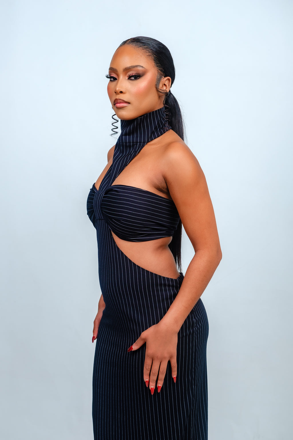 Aurora gown - Pinstripe