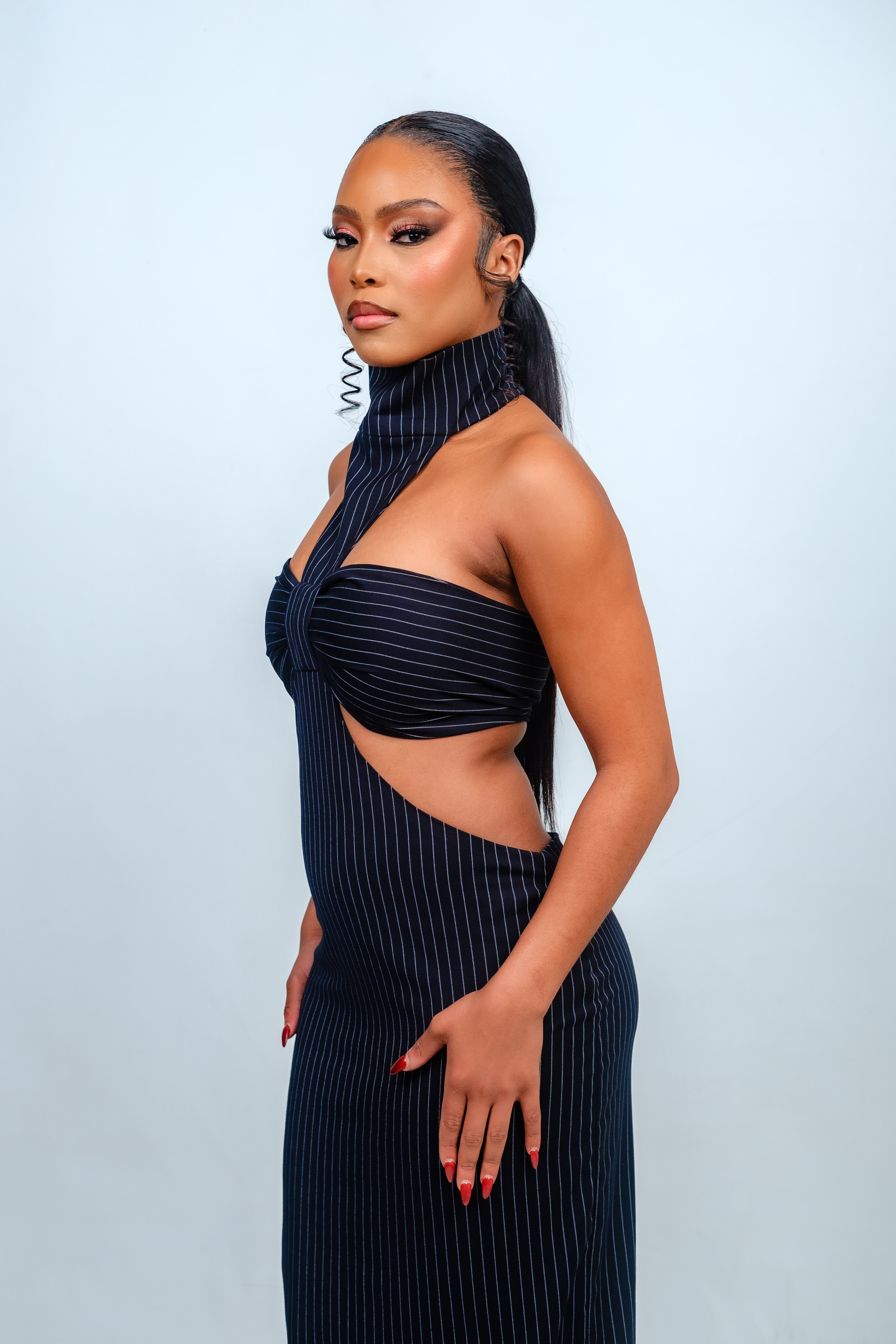 Aurora gown - Pinstripe