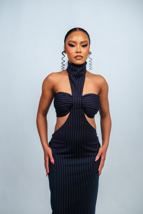 Aurora gown - Pinstripe